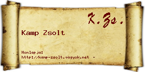 Kamp Zsolt névjegykártya